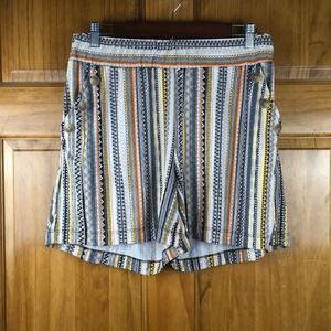 Robert Louis Womens Geometric Tribal Print Shorts Button Detail L Aztec Boho